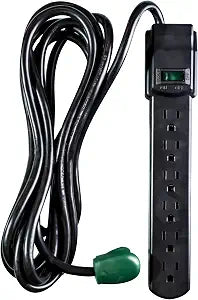 Go Green Power GG-16106MSBK Surge Protector, 6 FT, Black