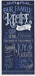 Family Recipe Typography, 7 x 17 Inch Mounted Print on Wall Plaque