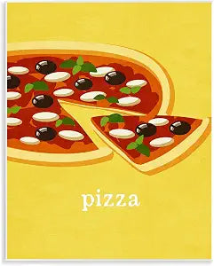 Pizza Still Life Kitchen, 11 x 14 Inch Mounted Print on Wall Plaque