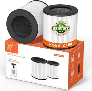 2 Pack KOIOS C150 Air Purifier Filter, Official Certified H13 True HEPA Replacement Filter Compatible with C150 Air Purifier, High-Efficiency 3-in-1 HEPA Activated Carbon,