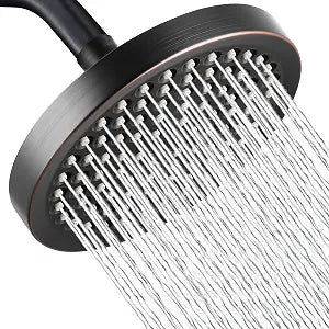 High Pressure Rainfall Shower Head, 6'' Luxury Showerhead with Anti-Clog Silicone Nozzles and Removable Water Restrictor, Easy Installation for Premium Bathroom Shower Experience (Oil Rubbed Bronze)