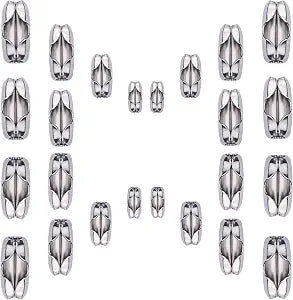 KINGOU 80pcs Stainless Steel Ball Chain Connector Clasps Fits for 1.6/2.0/2.4/3.2mm Beaded Ball Chain 