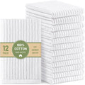 Homaxy 100% Cotton Kitchen Dish Cloths 12 Pack, 12"x12" Dish Rags, White