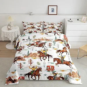 Feelyou Western Decor Comforter Toddler Size Wild Western Cowboy Cowgirl