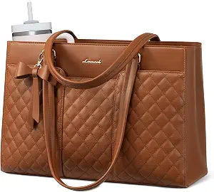 LOVEVOOK Laptop Tote Bag for Women 15.6 Inch PU Leather Work Bag