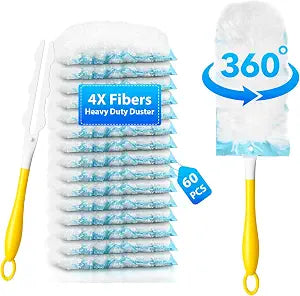 60 Count Larger Size Duster Refills for Swiffer Dusters with 1 Handle