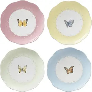 Lenox Butterfly Meadow Porcelain Dessert Plates, 8 Inch, Set of 4