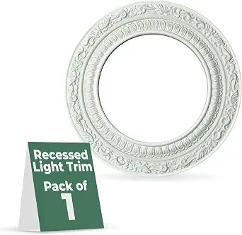 Renovators Supply 10'' OD 6'' ID White Recessed Light Trim Medallion