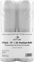 11" x 25' Portion Rolls (Fits Inside Machine) - 2 Pack (100 feet 5.5" rolls total) OutOfAir Vacuum Sealer Rolls. Works with FoodSaver Vacuum Sealers. 33% Thicker, BPA Free, Sous Vide, Commercial Grade