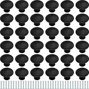 Ripeng 36 Pcs Round Cabinet Knobs Kitchen Drawer Knobs for Hardware Drawer Handles with Screws for Bedroom Furniture (1.06 Inch)