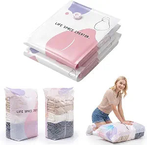 2Pcs No Pump Vacuum Storage Bags for Home Organization, 31" x 39"