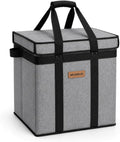 Musbus 1 Pack Reusable Grocery Bags Insulated Tote with Lid - Foldable Cooler Bag Hook & Loop Closure, Thermal Lining, Reinforced Bottom, 30L Heavy Duty Box, Water-Resistant for Shopping Picnic Trunk