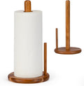 Acacia Wood Paper Towel Holder Countertop, Wooden Paper Towel Holder with Solid Base, Easy to Assemble, Sturdy & Durable Kitchen Roll Holder, Natural Wood