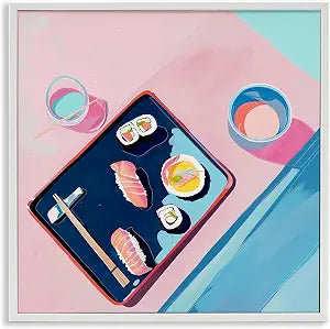 Sushi Me Minimalist Kitchen, 12 x 12 Inch Framed Gicle Print