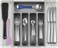 Aionvidas Silverware Organizer for Drawer, Expandable Kitchen Utensil Tray