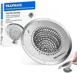 TRAPMATE Shower Drain Hair Catcher, Easy Flip Clean Bathtub Drain Protector