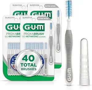 GUM Proxabrush Go-Betweens Extra Wide Interdental Brushes, 10 Count 4 Pack