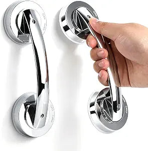 Suction Cup Grab Bar, 2 Pack Glass Door Window Handle Suction Cup Glass Mirror Door Handle for Bathroom Bathtubs and Showers Kitchen Drawer Cabinet