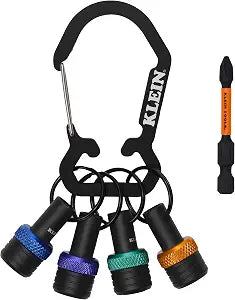 Klein Tools K33850 5-Piece Bit Holder Keychain Set