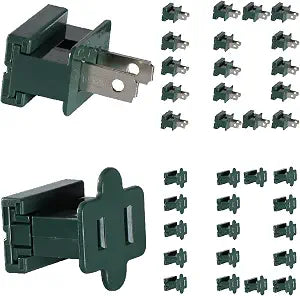 SPT-1 Vampire Plugs 20Pcs Green - Female and Male Slip Plug, Electrical Plug Replacement for Christmas Decorations Lights
