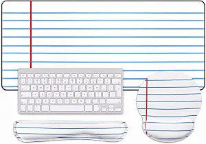 Kingdder Stripes Line Teacher Desk Mouse Pad Mat Set