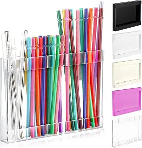 Qinyoung Acrylic Straw Holder for Cabinet Door,Classic,Large,Transparent