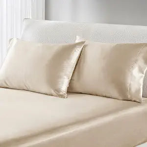 Madison Park Essentials Satin Pillowcase Set of 2, Silky, King Champagne