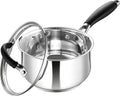 HaWare 1 Quart Saucepan, Stainless Steel Tri-Ply Bottom Sauce Pot with Lid