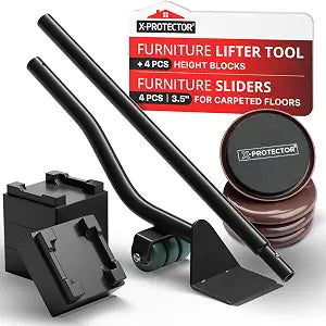X-Protector Furniture Sliders for Carpet & Furniture Lifter Tool Set