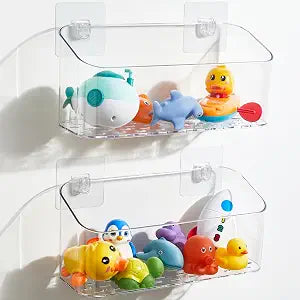 UNIKON 2 Pack Clear Bath Toy Storage Organizer for Baby & Toddler Shower