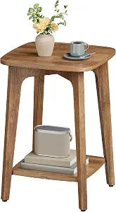VASAGLE Side Table, 2-Tier Small Square End Table, Nightstand