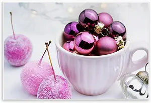 Glimmering Pink Christmas, 10 x 15 Inch Mounted Print on Wall Plaque