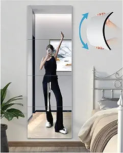 Shatterproof Wall Mirror Full Length for Bedroom, Acrylic Gym Mirrors For Home, Extra Thick: 0.1 inch, 10 x 10 inch x 4 Pcs, Workout Mirrors Safe for Kids, Over The Door, Long Wall Mounted
