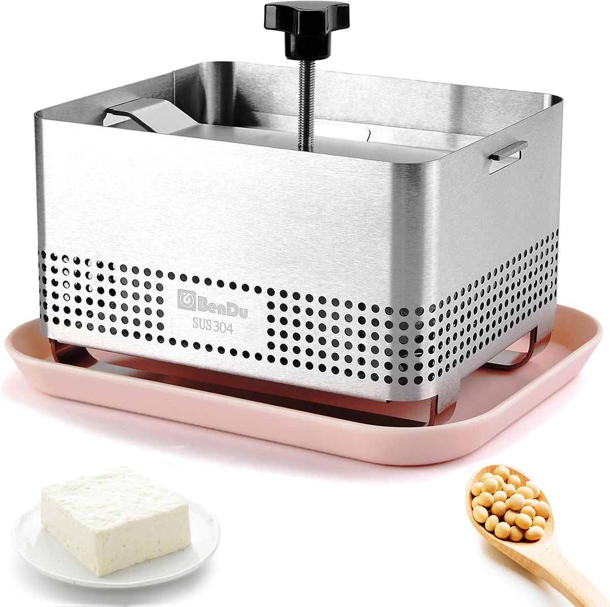 Tofu Press 304 Stainless Steel, Paneer Maker with Upgraded Deep-Press