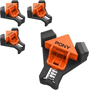PONY 4-Pack Corner Clamps, 90 Degree Right Angle Clamps for Woodworking