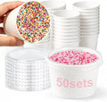 Juome Cake Cups for Sprinkles with Lids, 5oz Paper Bowls for Sprinkles