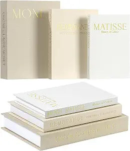 Set of 3 Decorative Books for Home Decor, Faux Books for Bookshelf