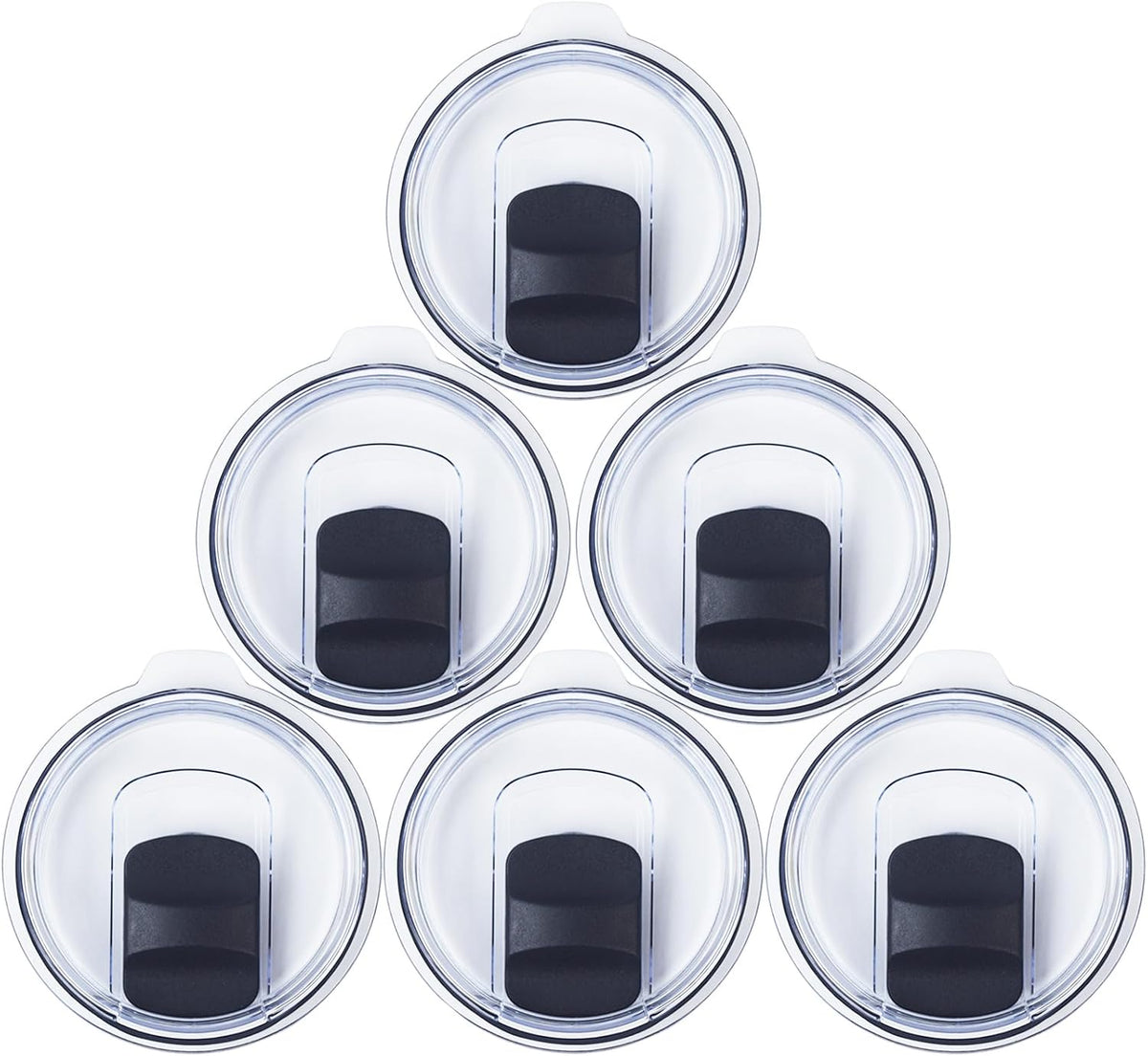 6 Pack 20 oz Tumbler Lid, Magnetic Slider Replacement Lids for YETI 20 oz Tumbler, 10/24 oz Mug and 10 oz Lowball, Spill Proof Cup Lids Covers Compatible for Ozark Trail, Old Style Rtic, BPA Free