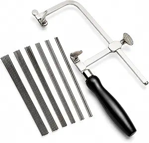 German Style Adjustable Jewelers Saw Frame with 144 Assorted Saw Blades