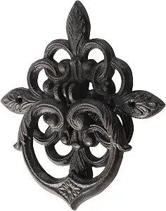 Black Antique Front Door Knocker, Gothic Cast Iron Petal Leaf Door Handle Decoration OutdoorHome Garden and Farmhouse (1 Pack)