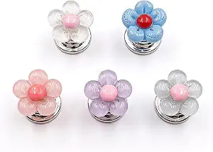 5 Pack Flower Toilet Flush Button Helper ABS Press Caps