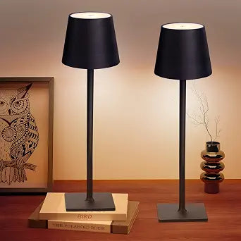 CHLORANTHUS 2 Pack Cordless Table Lamps, 3 Colors Stepless Dimming, 5000mAh Rechargeable Battery LED Desk Lamp for Bedroom/Couple Dinner/Desk/Cafe/Dining Room/Terrace