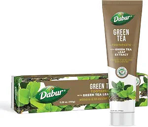Dabur Green Tea Toothpaste, Everyday Use Toothpaste for Adults & Kids, Long-Lasting Freshness & Healthy Gums, Paraben-Free, SLS-Free & Alcohol-Free Formula, 100 ml
