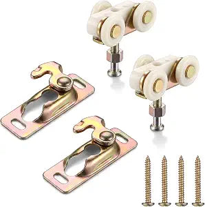 2 Pack 3/4" Sliding Pocket Door Rollers Assembly Pocket Door Hardware Kit