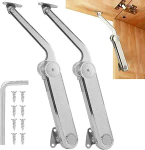 HBL 2 Pack | Heavy Duty Lid Stay Hinge for Extra Large Overhead Cabinet & RV Cabinets, Adjustable Tension Lid Support Hinges, 110 Opening, Max Load 88 lbs.