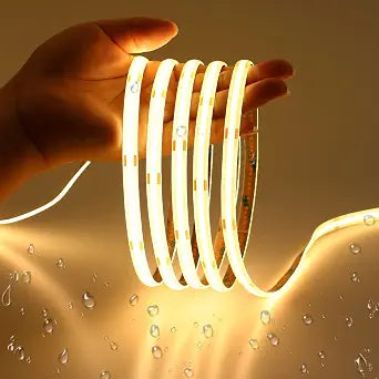 JOYLIT 12V COB LED Strip Lights 6M 3000K IP65 Waterproof CRI 90 Without Dot