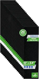 Ceiling Fan Filters for Blades - Activated Carbon Ceiling Fan Filter (20Pk)