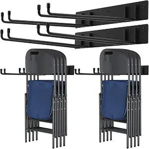 Folding Chair Rack,Metal Folding Chair Storage Rack - 2-Pack,Heavy Duty Design,Garage Organization & Foldable Chair Hanger