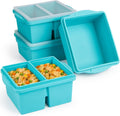 XOMOO Silicone Freezer Trays with Lids, 1 & 2â€‘Cup Portion, 4 Pack