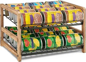 DGWJSU Can Organizer for Pantry 2-Tier, Holds up to 24 Cans Storage
